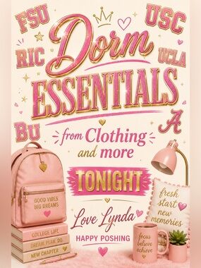 Pink Dorm Essentials Backpack & Accessories Set